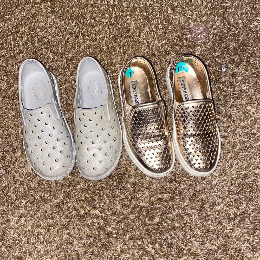 Two pairs of girls shoes